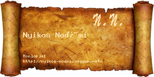 Nyikos Noémi névjegykártya