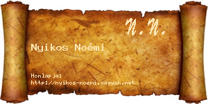 Nyikos Noémi névjegykártya